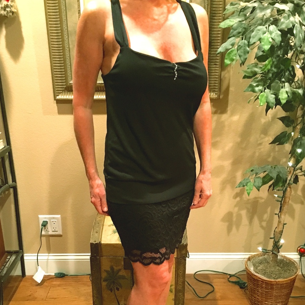 Sexy top with rhinestone embellishment